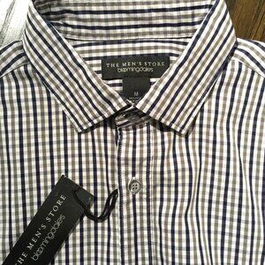 BLOOMINGDALE'S Storm Gingham Check Shirt *Business Casual* The Men's Store